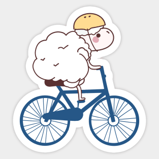 Cyclist Sheep Riding a Bike Sticker